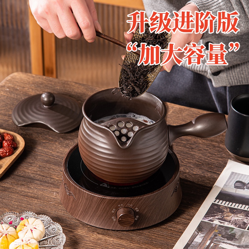 陶壶煮茶围炉煮茶茶壶罐罐奶茶壶家用室内烤奶茶罐泡茶家用大容量 - 图0