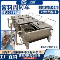Electric stirring sauce material turnover cart Double auger stirring customized heating cooling stainless steel sauce material turnover stock