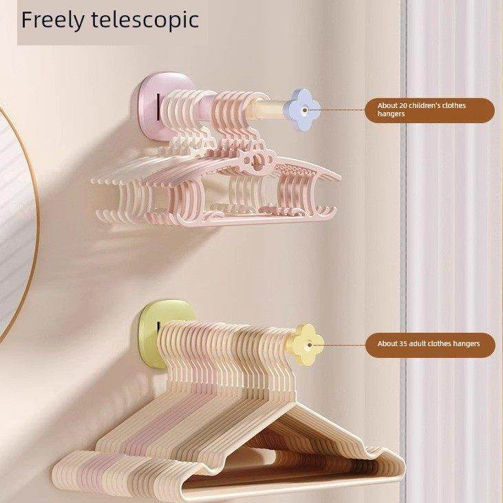 衣架收纳架可伸缩壁挂式免打孔收纳神器衣柜门后多功能可伸缩挂钩,淘宝优惠券,粉丝福利购,淘宝优惠卷