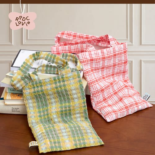 RPDCLaVie「格子口袋」手拎小布袋手提袋简约便携休闲小包 - 图2