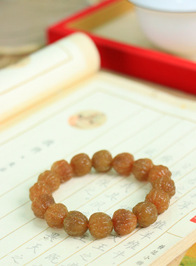 正宗新疆和田玉且末糖料全糖大权在握核桃手串手链高档文玩珠宝