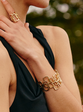 【新品上新】RC Retro Chic意大利时尚首饰 罗马金银色弧光手镯