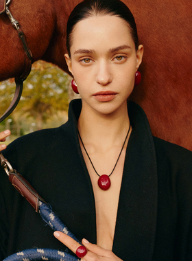 RCRetroChic星月圆形红色项链