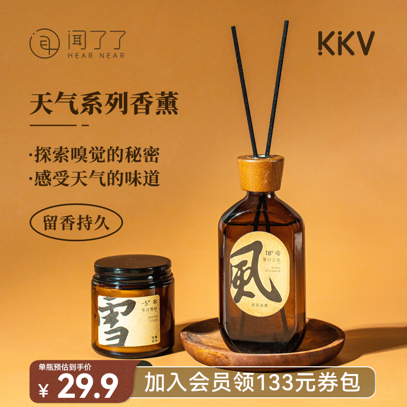 KKV闻了了无火香薰蜡烛香氛家用室内卧室持久小众高级伴手礼盒