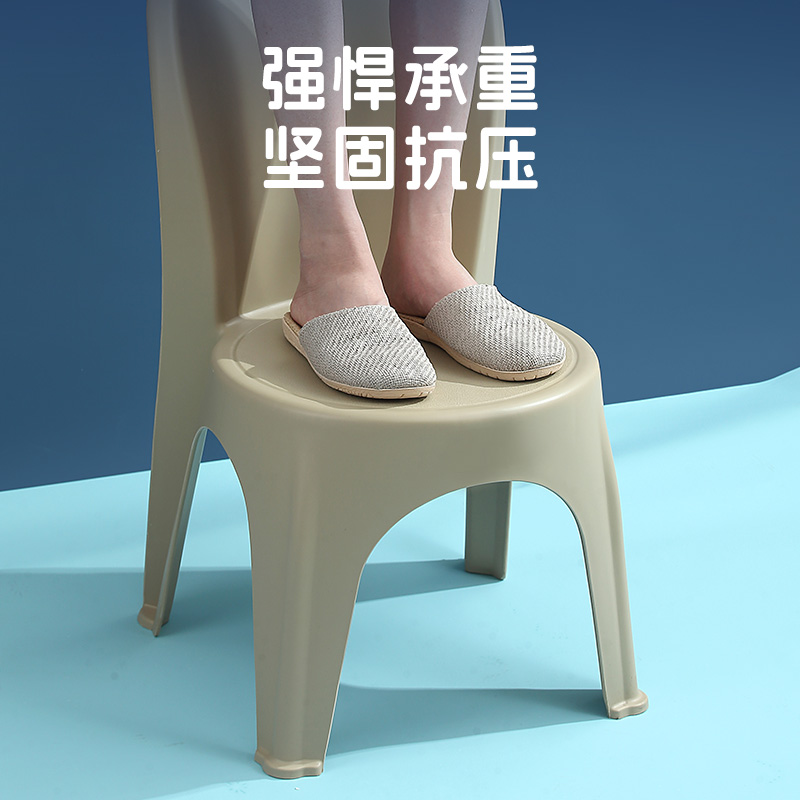 儿童塑料凳子加厚小椅子靠背椅家用板凳小矮凳客厅餐椅沙发换鞋凳 - 图2