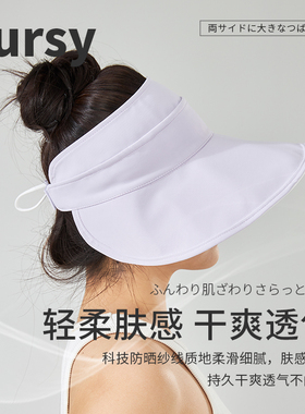 日本lursy防晒帽双面可戴大帽檐女夏季渔夫空顶遮阳帽折叠太阳帽
