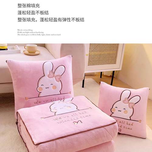 双面加厚保暖牛奶绒抱枕被子两用汽车上靠垫办公室午休枕头二合一 - 图1