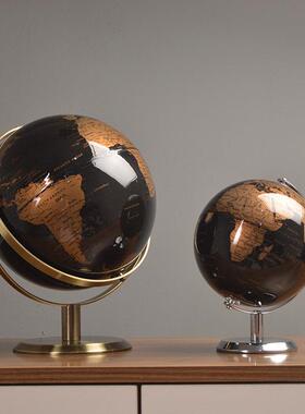 现代轻奢办公室高档地球仪摆件书桌酒柜电视柜书桌客厅书房装饰品