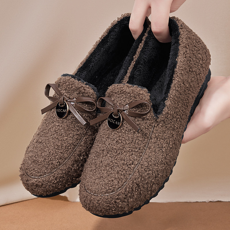 豆豆鞋女冬加绒2025新款保暖加厚毛毛秋一脚蹬平底老北京厚底棉鞋,淘宝优惠券,粉丝福利购,淘宝优惠卷