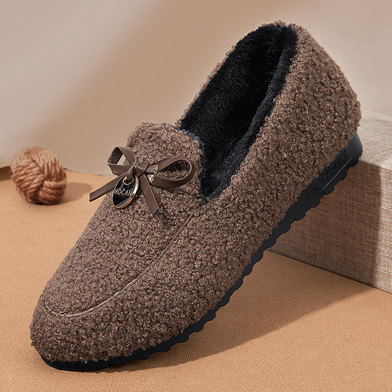 豆豆鞋女冬加绒2025新款保暖加厚毛毛秋一脚蹬平底老北京厚底棉鞋,淘宝优惠券,粉丝福利购,淘宝优惠卷