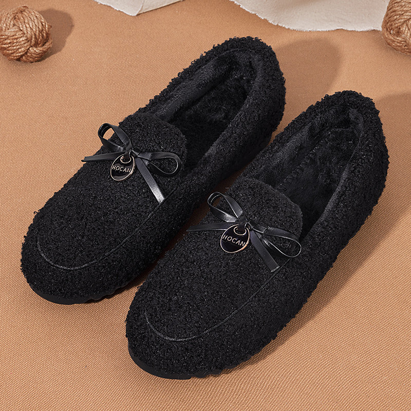 豆豆鞋女冬加绒2025新款保暖加厚毛毛秋一脚蹬平底老北京厚底棉鞋,淘宝优惠券,粉丝福利购,淘宝优惠卷