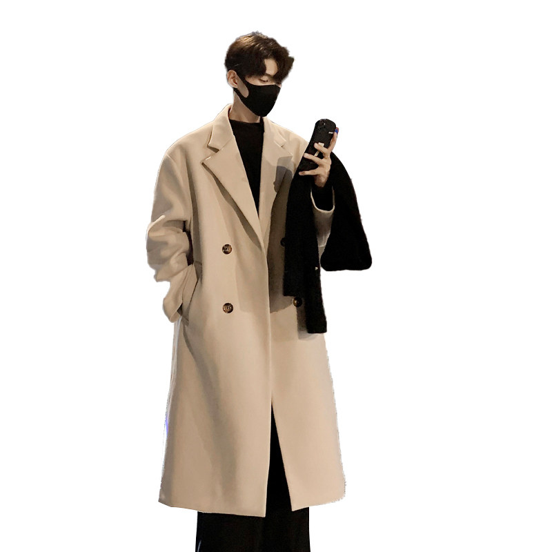 wassup happy高级感毛呢大衣男秋冬季新款韩系中长款宽松风衣外套,淘宝优惠券,粉丝福利购,淘宝优惠卷