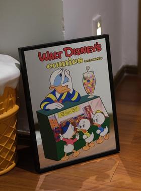 童年老朋友复古卡通唐老鸭的烦恼镜面装饰画挂画家居摆件装饰品