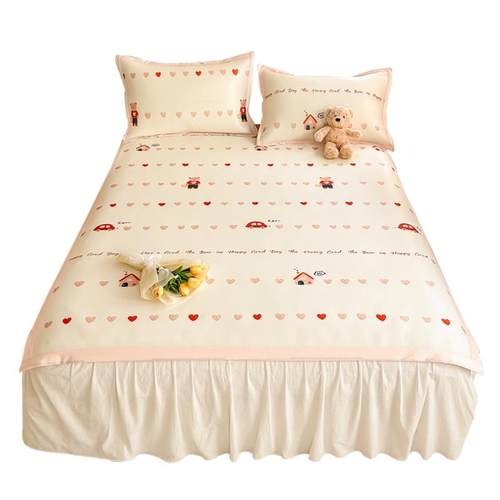 2024新款夏季冰丝凉席可水洗夏被三四件套夏天空调被夏凉被软席子 - 图0