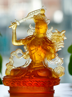 古法琉璃文殊菩萨佛像多尺寸