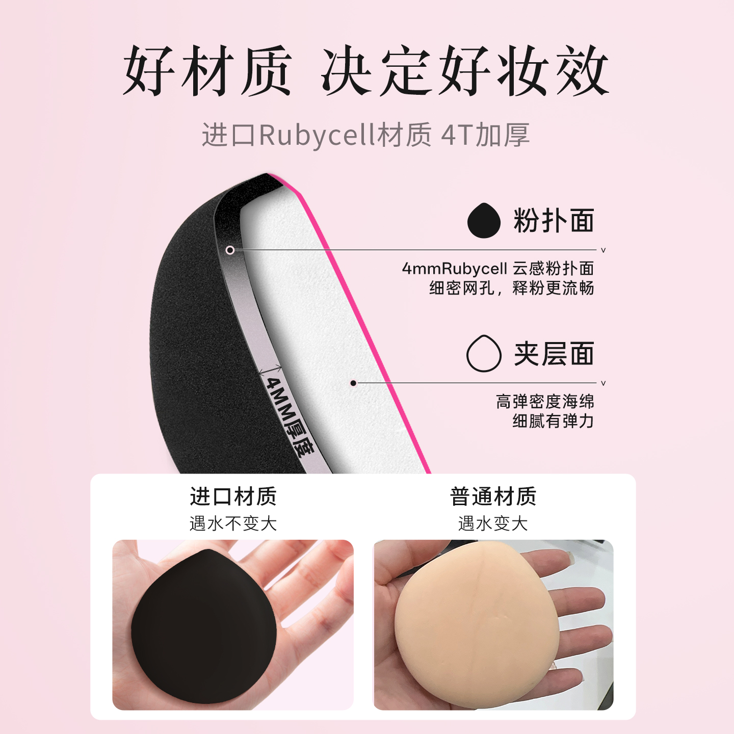 KUM库姆棉花糖粉扑粉底液专用干湿两用不吃粉水滴型气垫粉饼粉扑 - 图1