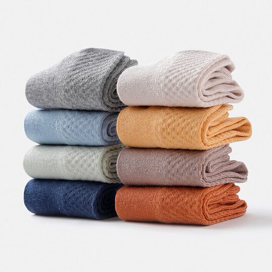 松山儿童男女童7A抑菌纯棉袜子儿童秋冬厚足底按摩袜中筒纯色袜子