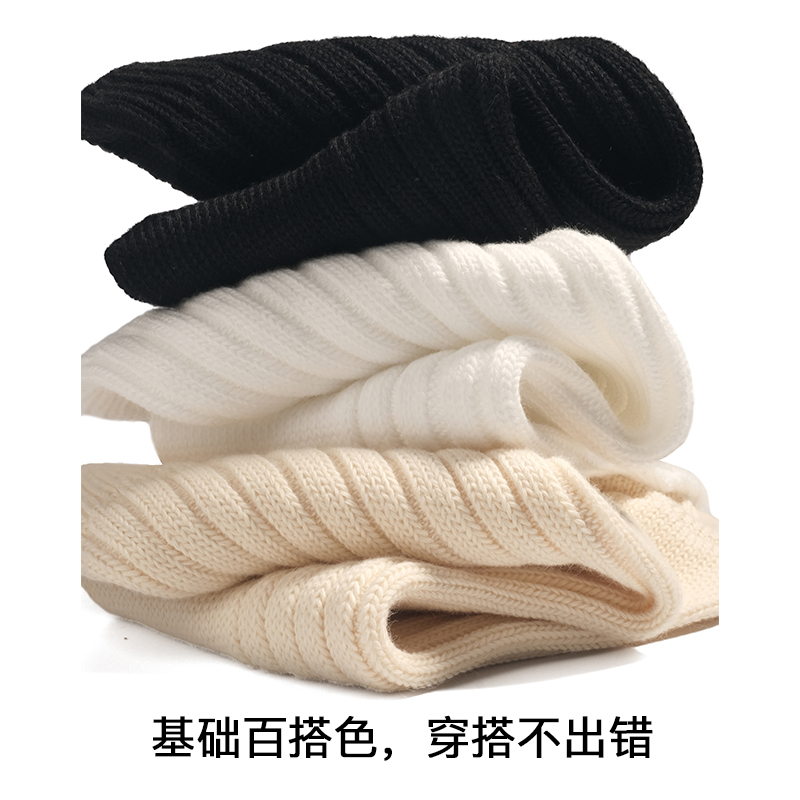 EASYSOCKS纯棉粗线袜子中筒堆堆袜日系ins潮质感复古袜子男女同款 - 图3