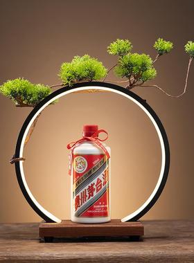 简舍 酒水展示架发光灯圈底座手办佛像化妆品茶叶旋转展示品鉴会