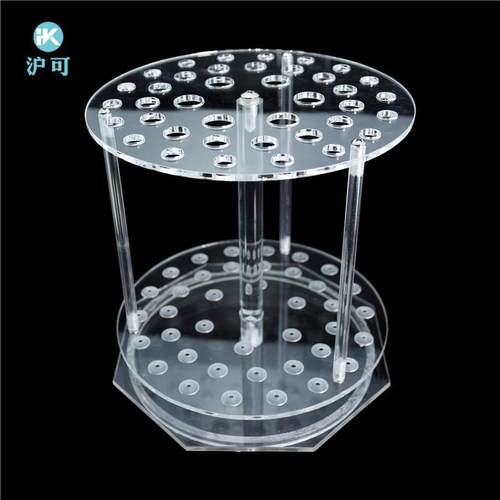 有机玻璃梯形移液管架梯形架可提式新款梯形吸管架圆盘转动四柱移 - 图0