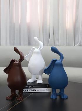 现代简约艺术抽象长耳朵兔子树脂摆件客厅卧室玄关儿童房家居饰品