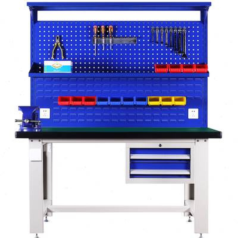 定制重型钳工工作台学校实验室实训操作台装配车间不锈钢防静电检 - 图0