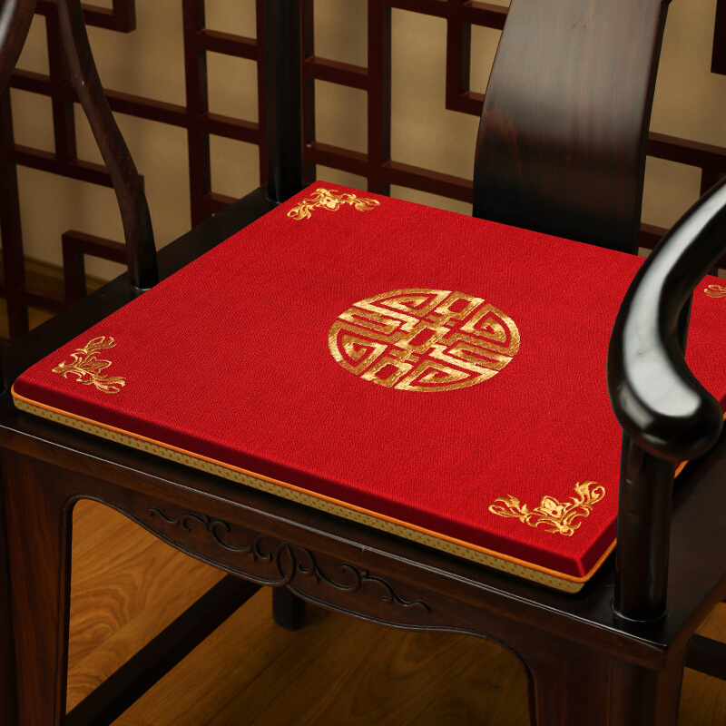 新中式椅垫红木椅子坐垫茶椅垫座椅垫实木家具圈椅太师椅木凳垫子 - 图2