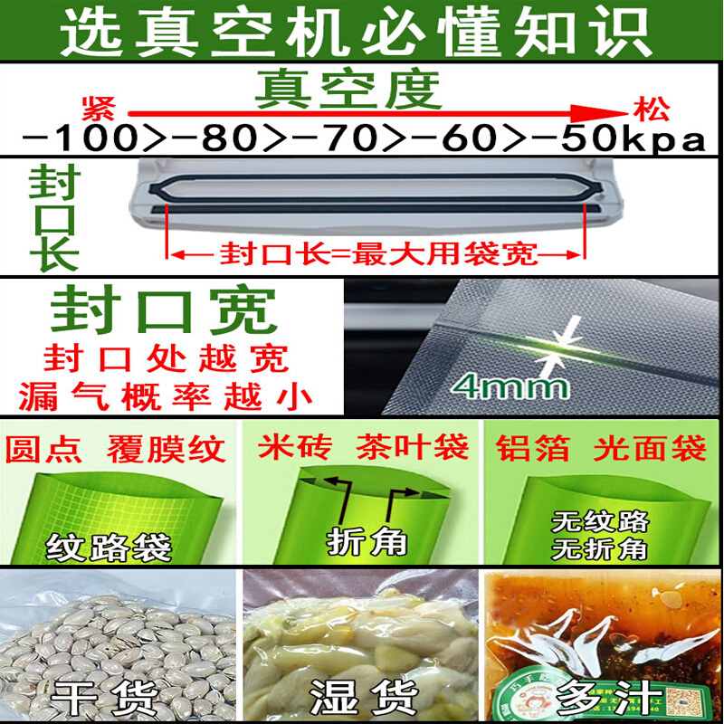 青叶抽真空食品包装机保鲜家用全自动小型干湿两用真空封口机商用 - 图0