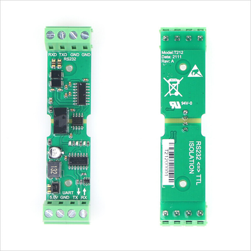 工业级RS232转TTL/UART双向通信模块/隔离/带外壳/接线端子/T212-图1