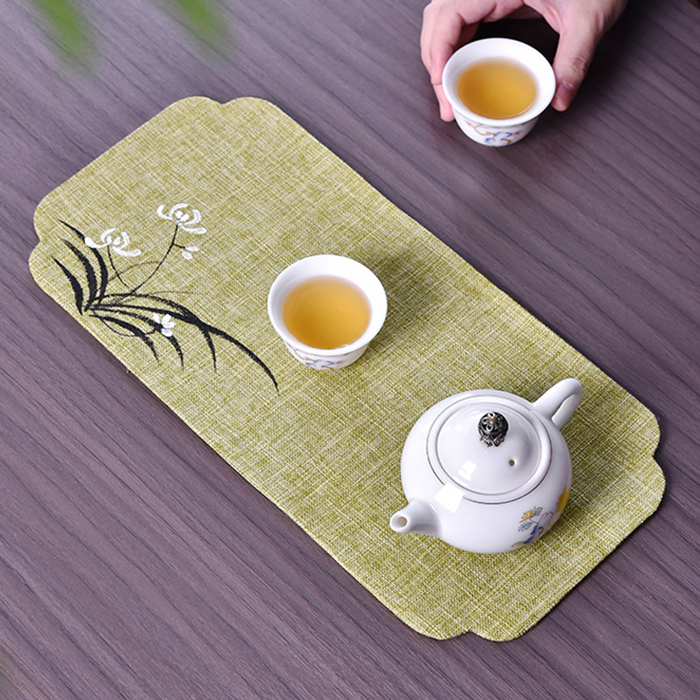 防水布艺干泡小茶席泡茶桌旗茶杯垫家用高档茶布手绘茶垫茶具配件,淘宝优惠券,粉丝福利购,淘宝优惠卷