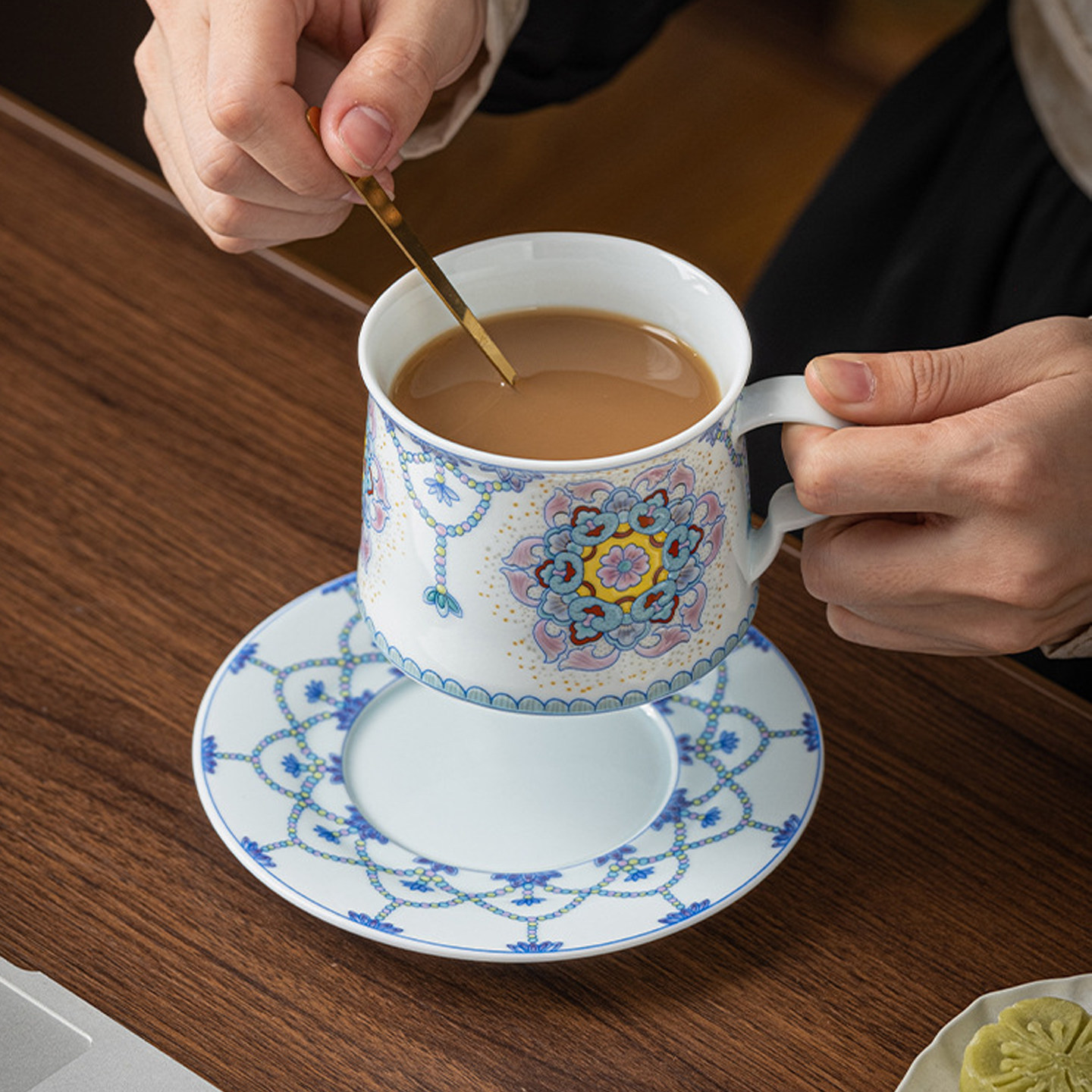 陶瓷珐琅彩咖啡杯套装家用下午奶茶杯轻奢高档精致高颜值伴手礼品,淘宝优惠券,粉丝福利购,淘宝优惠卷