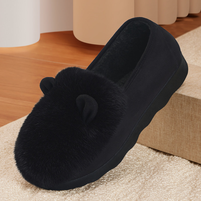 老北京布鞋女冬豆豆鞋加绒新款平底毛毛鞋外穿一脚蹬秋冬时尚棉鞋,淘宝优惠券,粉丝福利购,淘宝优惠卷