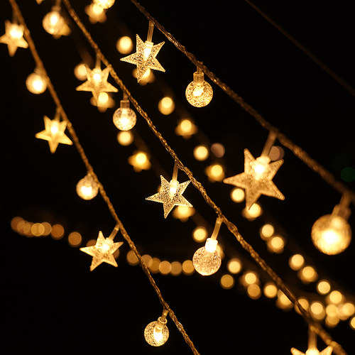 露营灯氛围串灯LED复古星星圆珠灯串网红氛围布置户外卧室装饰灯 - 图2