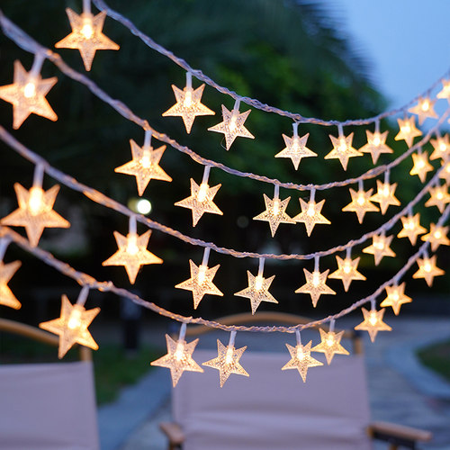 露营灯氛围串灯LED复古星星圆珠灯串网红氛围布置户外卧室装饰灯 - 图1