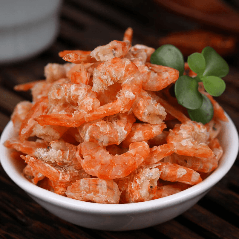Authentic golden hook shrimps with dried shrimps, fresh and plump