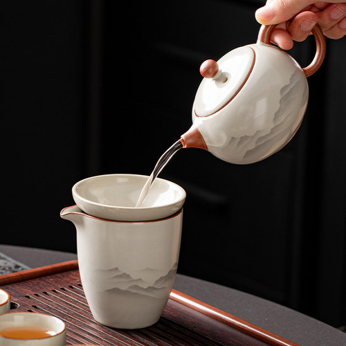 汝窑茶壶茶具套装家用陶瓷泡茶专用中式高端功夫盖碗茶杯2026新款 - 图2
