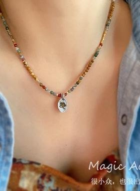 新中式搭配纯银串珠项链