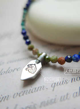 原创小众925纯银天然石项链