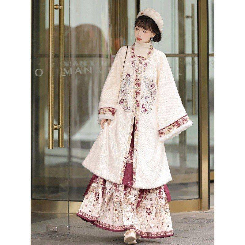 新款【绒绒】原创明制改良汉服女方领对襟衫披袄妆花马面裙日常款,淘宝优惠券,粉丝福利购,淘宝优惠卷