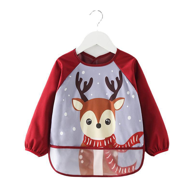 Children's coveralls, baby waterproof long-sleeved eating clothes, bibs, baby reverse dressing clothes, painting clothes, children's aprons and protective clothing