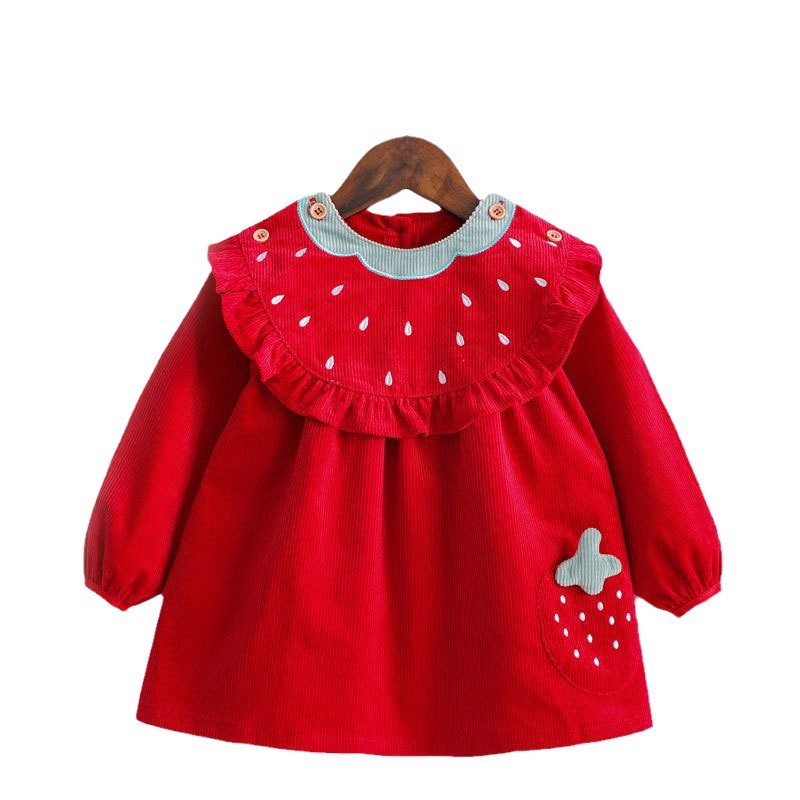 Children's smock long-sleeved girl princess autumn and winter baby apron eating waterproof anti-dirty baby bib outer wear protective clothing