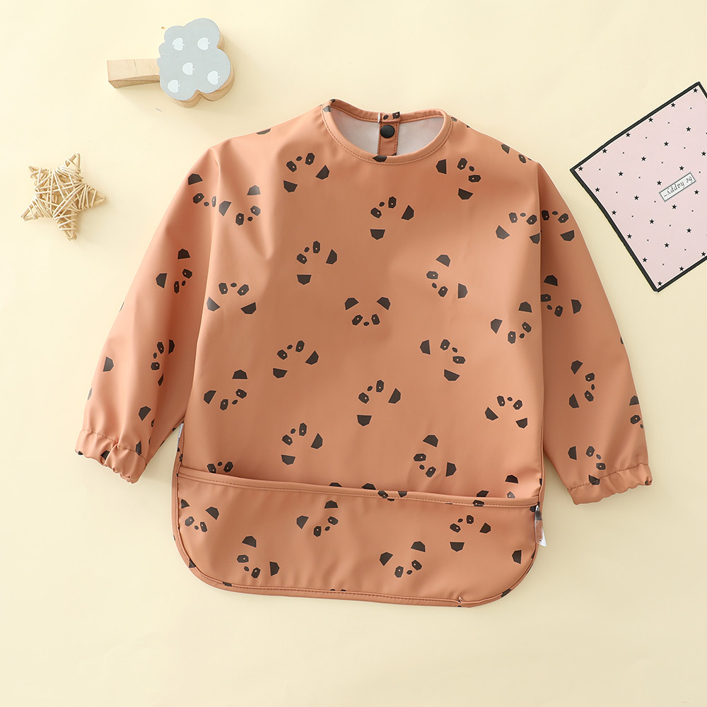 Danish children's waterproof reverse dressing bib baby eating bib super soft waterproof baby rice bag anti-dirty feeding