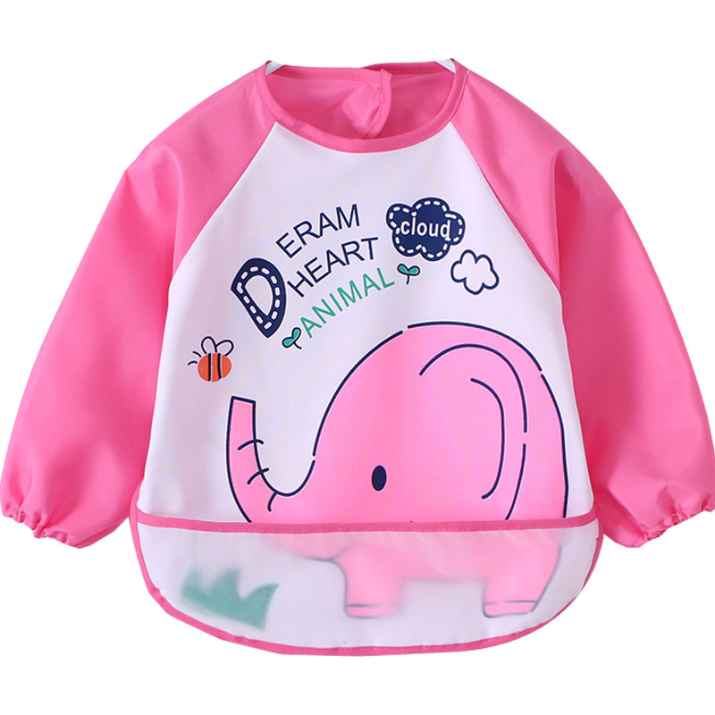 Children's waterproof reverse dressing baby eating bib bib baby painting apron long-sleeved coverall 0-3 years old 1