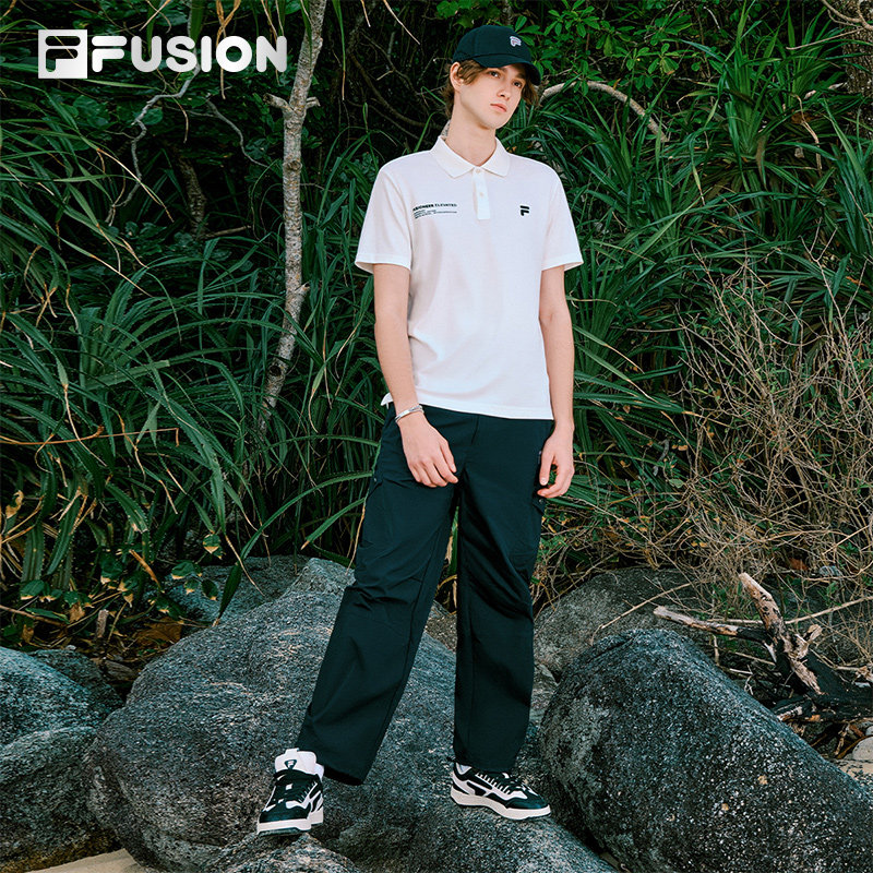 FILA FUSION斐乐潮牌男士针织短袖POLO衫2025夏新款时尚休闲T恤,淘宝优惠券,粉丝福利购,淘宝优惠卷