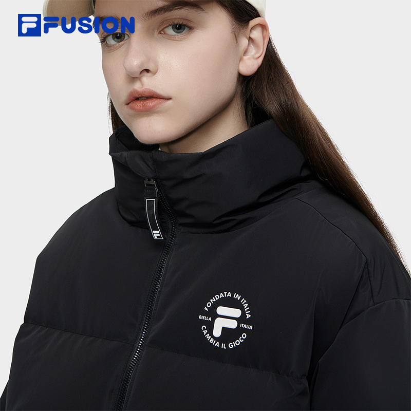 FILA FUSION斐乐潮牌羽绒服女2023冬季时尚宽松保暖立领上衣 - 图2