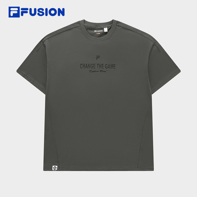 FILA FUSION斐乐潮牌情侣款短袖T恤2024夏季新款宽松纯棉上衣男女,淘宝优惠券,粉丝福利购,淘宝优惠卷