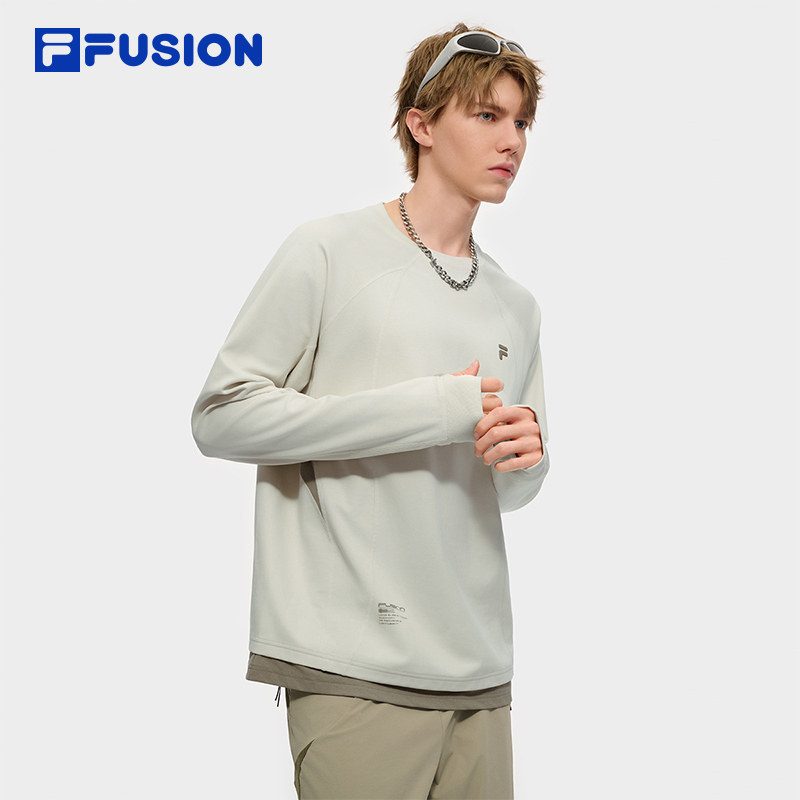 章昊同款FILA FUSION斐乐潮牌男长袖T恤2025秋季新款速干凉感长T,淘宝优惠券,粉丝福利购,淘宝优惠卷