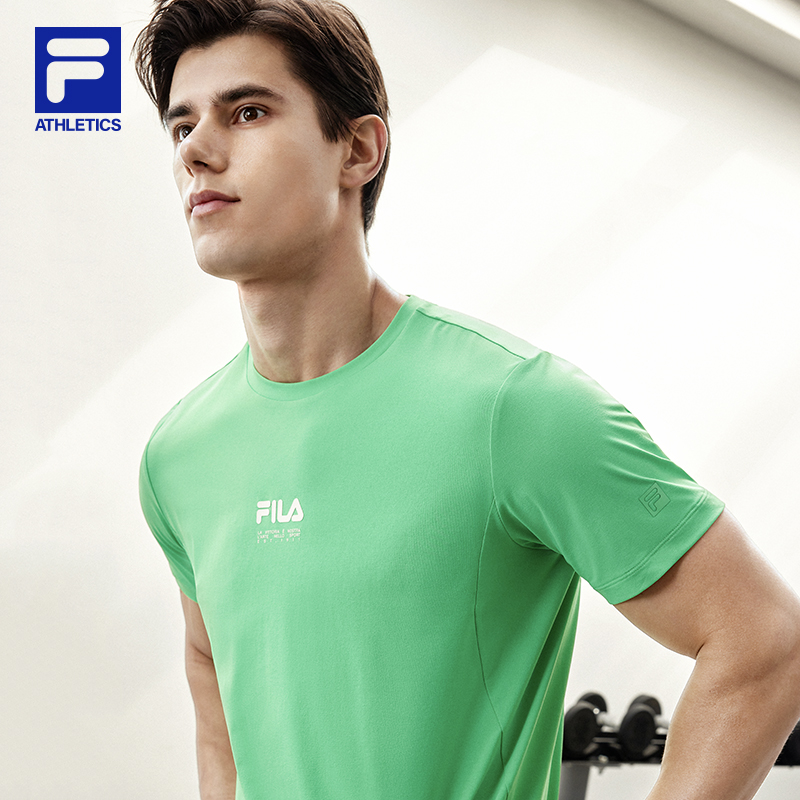 FILA 斐乐官方男子健身短袖T2024夏新防晒吸湿速干上衣运动T恤男 - 图3