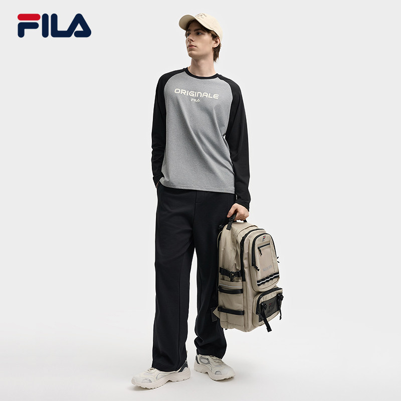 FILA斐乐情侣长袖T恤男秋季新款休闲凉感速干衣插肩袖针织上衣女,淘宝优惠券,粉丝福利购,淘宝优惠卷