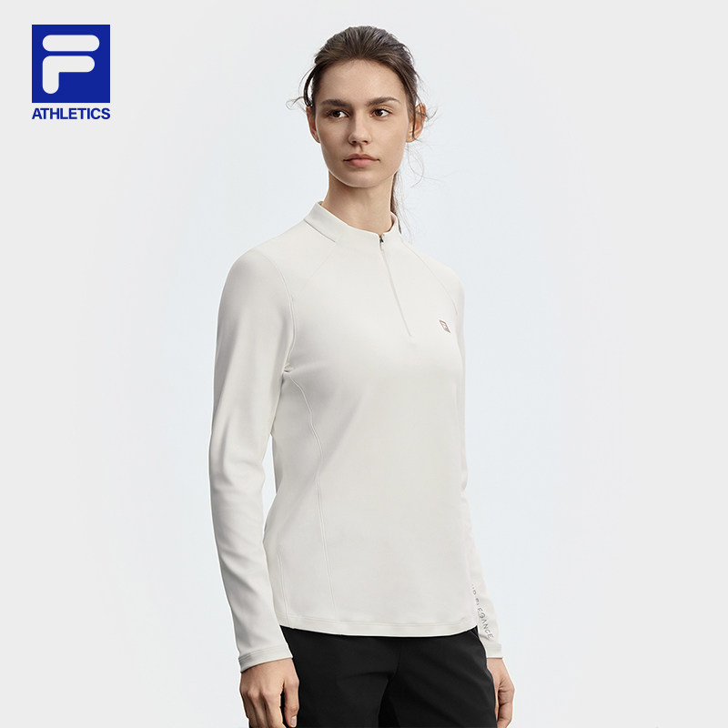 FILA斐乐女子长袖T恤2025秋新款健身运动半拉链瑜伽跑步内搭上衣,淘宝优惠券,粉丝福利购,淘宝优惠卷